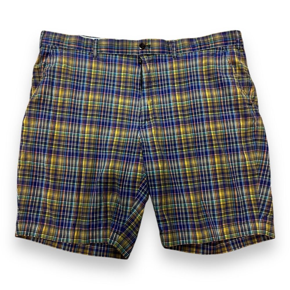 Polo Golf Ralph Lauren Classic Fit Shorts Flat Front Plaided Multicolor Size 40